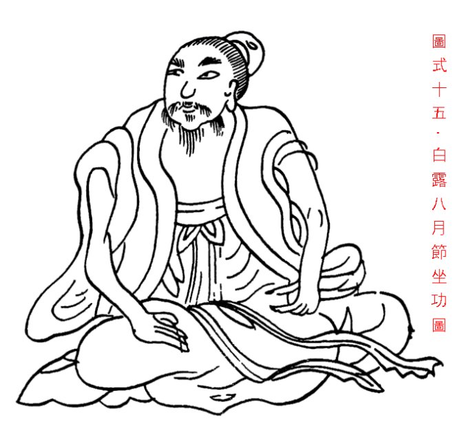 【优】陈希夷二十四气导引坐功图势,八字百科