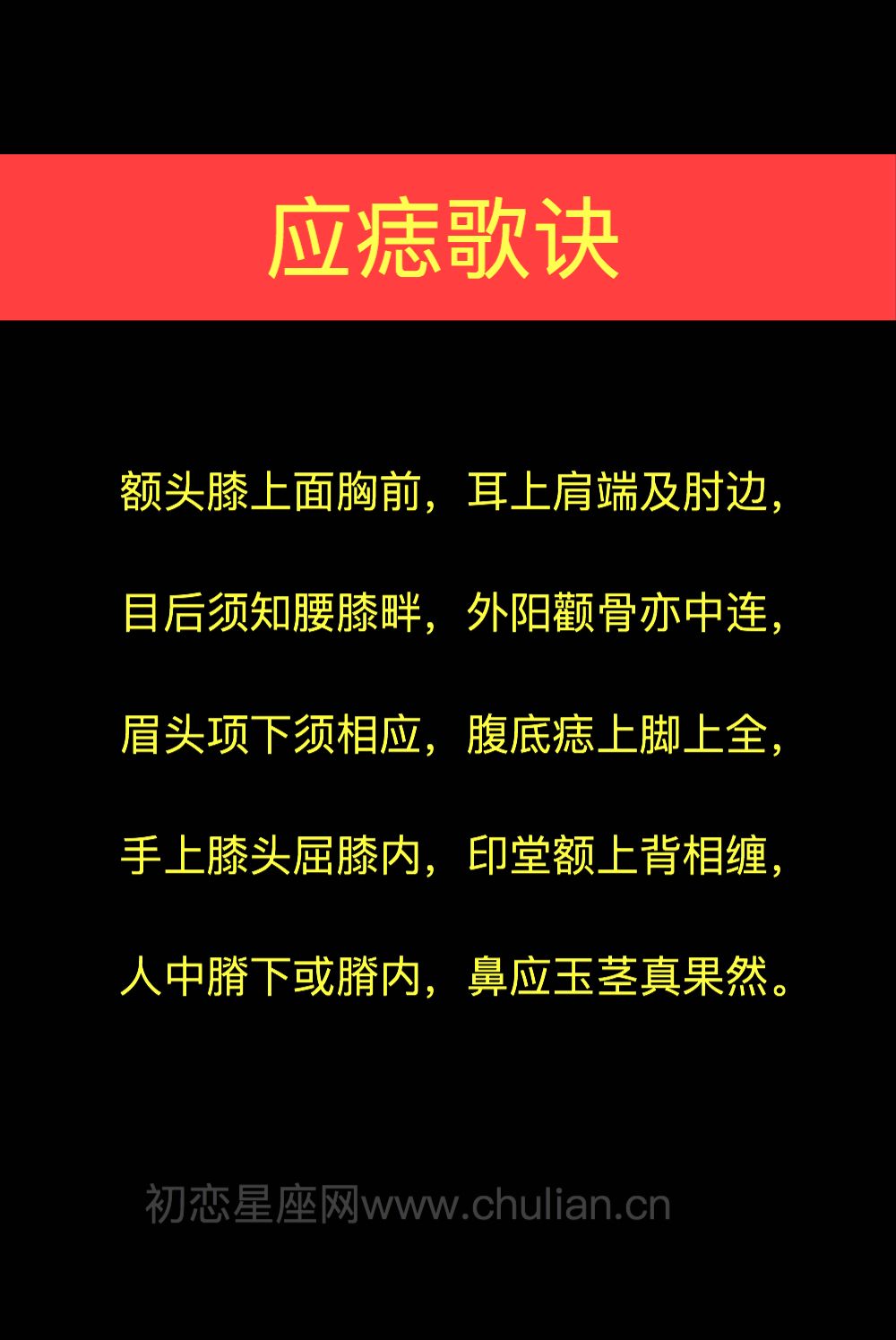 应痣歌诀